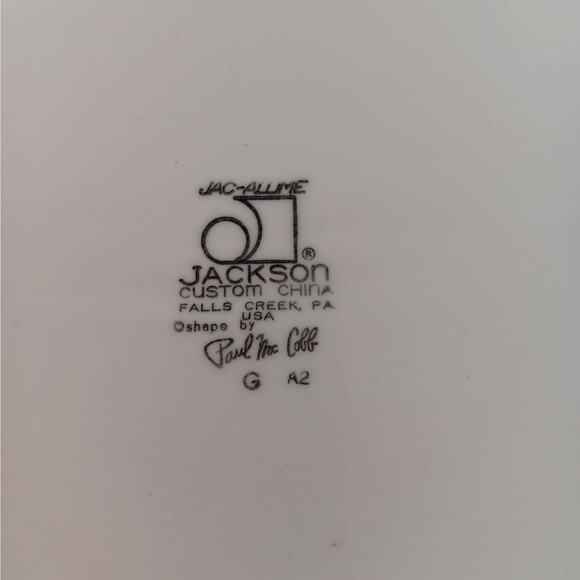 Paul McCobb Jackson China Oval Restaurant Style Plate White w/ Blue & Gold Trim - Picture 6 of 7